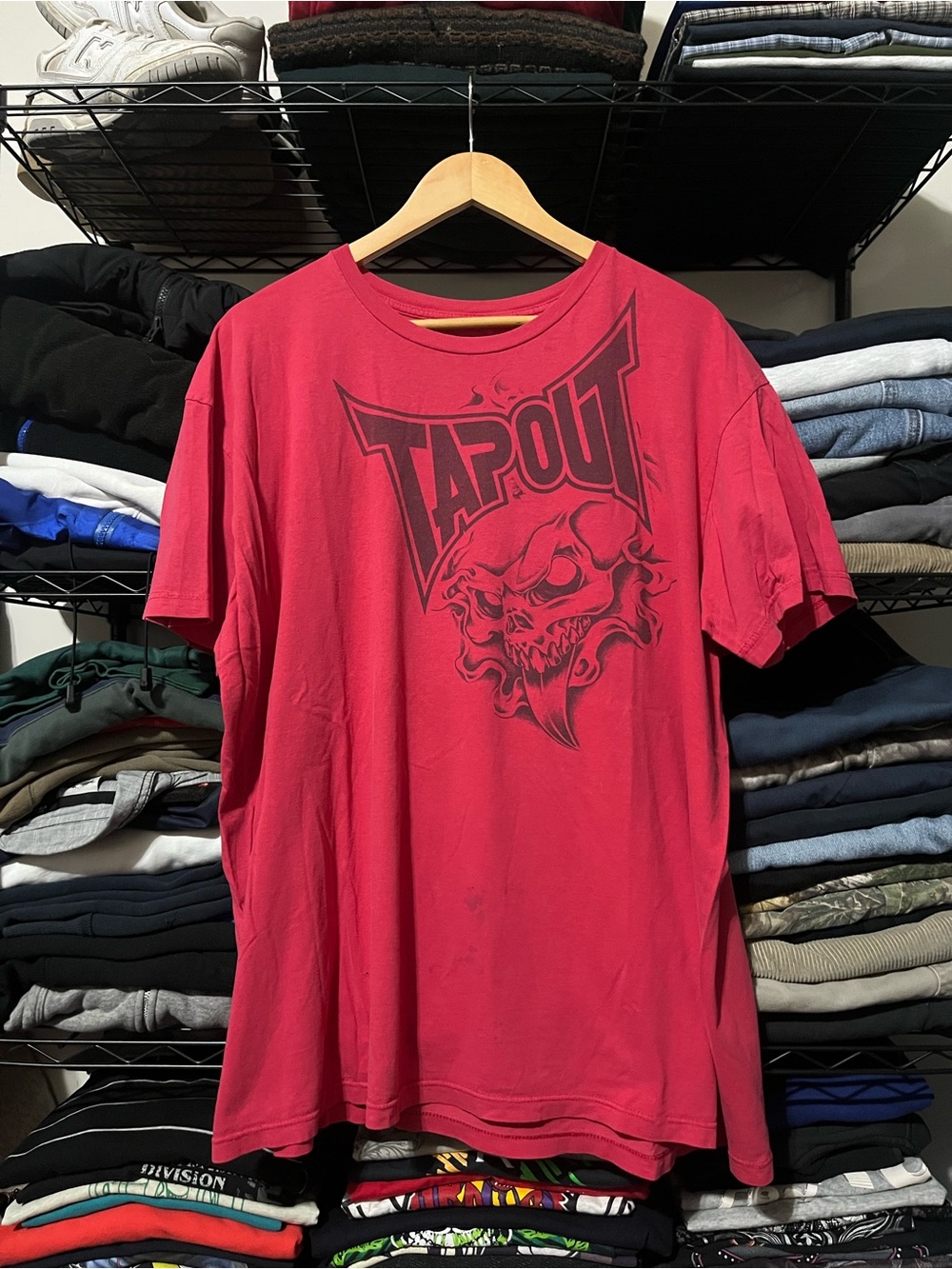 Tapout Red Graphic Skull Tee